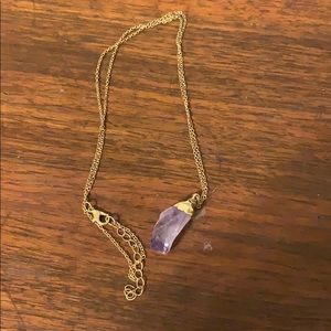 Crystal pendant with gold chain